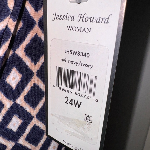 Jessica Howard, navy and cream dress - Picture 2 of 5